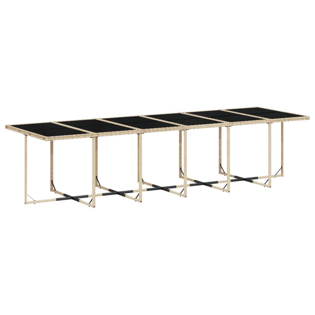 ComfortXL - Salon de Jardin Encastrable 12 Places en Résine Tressée, Table 330cm Verre Noir et Fauteuils beiges – ComfortXL Outdoor Living - Image 4