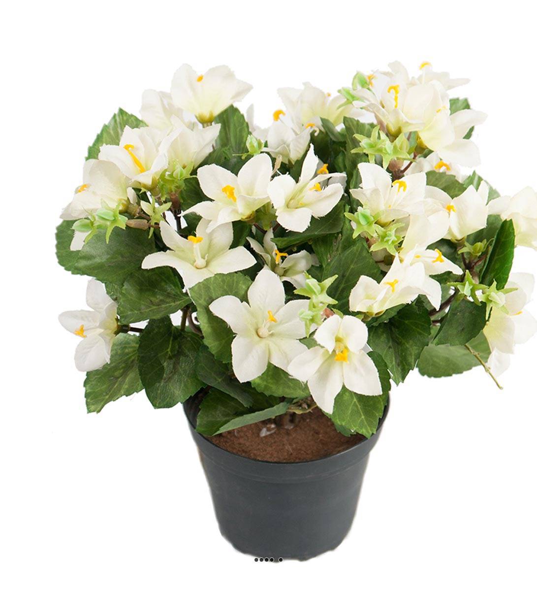Artificielles - Campanules artificielles en pot, H 25 cm Crème - couleur: Crème - Imagen 2