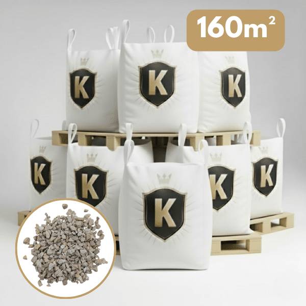 Gravillons calcaire blanc 6/16 mm – Pack 8 Big Bag +/- 1,5T – 160 m² - Image 1