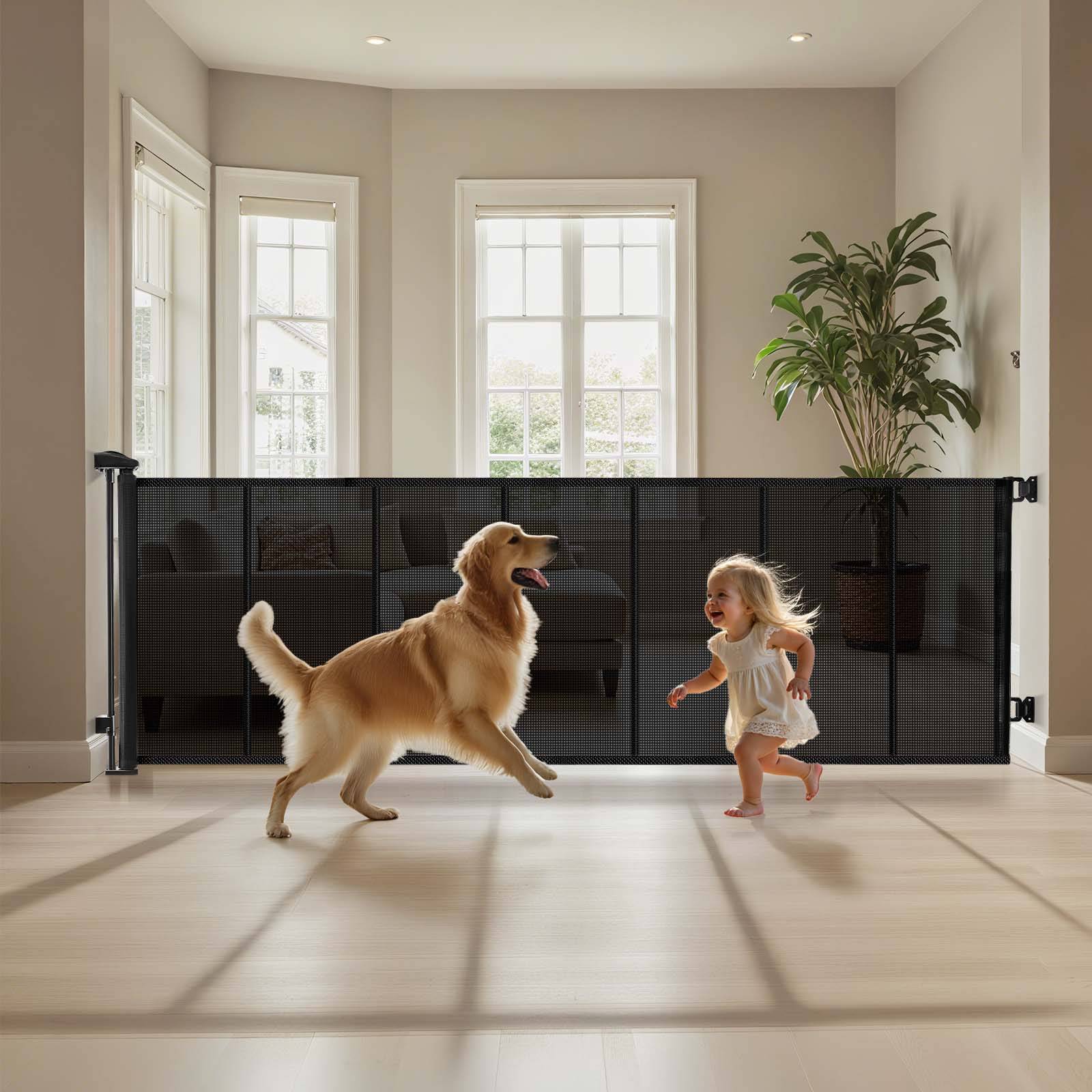 Vevor - VEVOR Barrière de sécurité rétractable jusqu’à 305 cm, 98 cm de haut, maille PVC, verrouillage sécurisé, installation intérieure, noir - Image 8