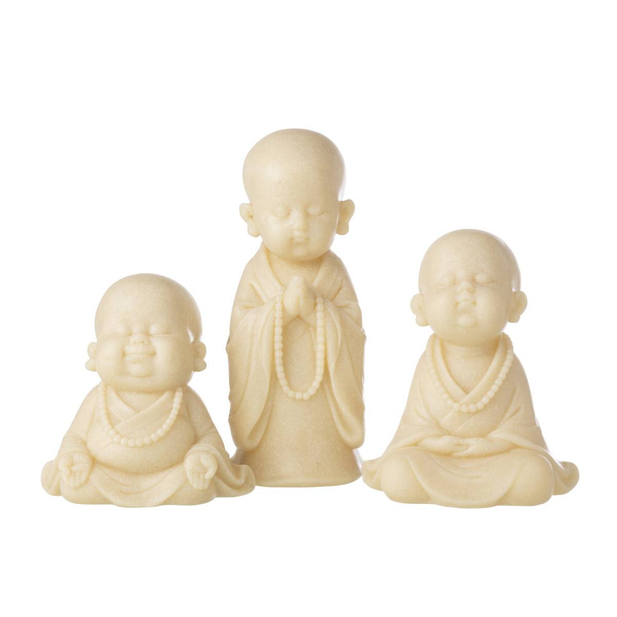 J-Line - Statuette Déco Moine Priant "Bodhi" 32cm Jaune - Image 4