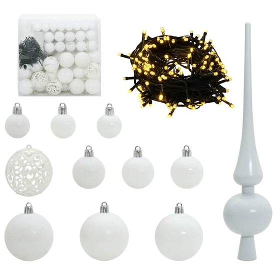 Sapin de Noël | Arbre de Noël avec 300 LED avec support Vert 240 cm PVC Maison Chic - Image 6
