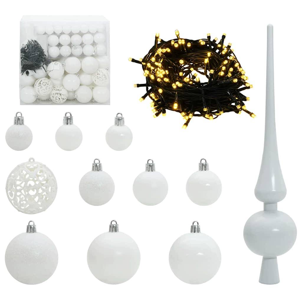 Sapin de Noël | Arbre de Noël avec 300 LED avec support Vert 240 cm PVC Maison Chic - Image 6