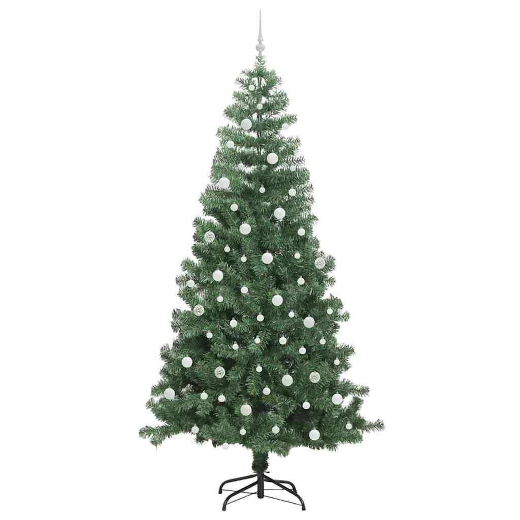 Sapin de Noël | Arbre de Noël avec 300 LED avec support Vert 240 cm PVC Maison Chic - Image 4