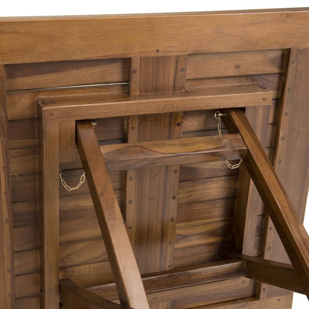 Macabane - MAEVA - Table de jardin 2 pers. carrée pliante 70x70cm bois teck huilé - Imagen 6