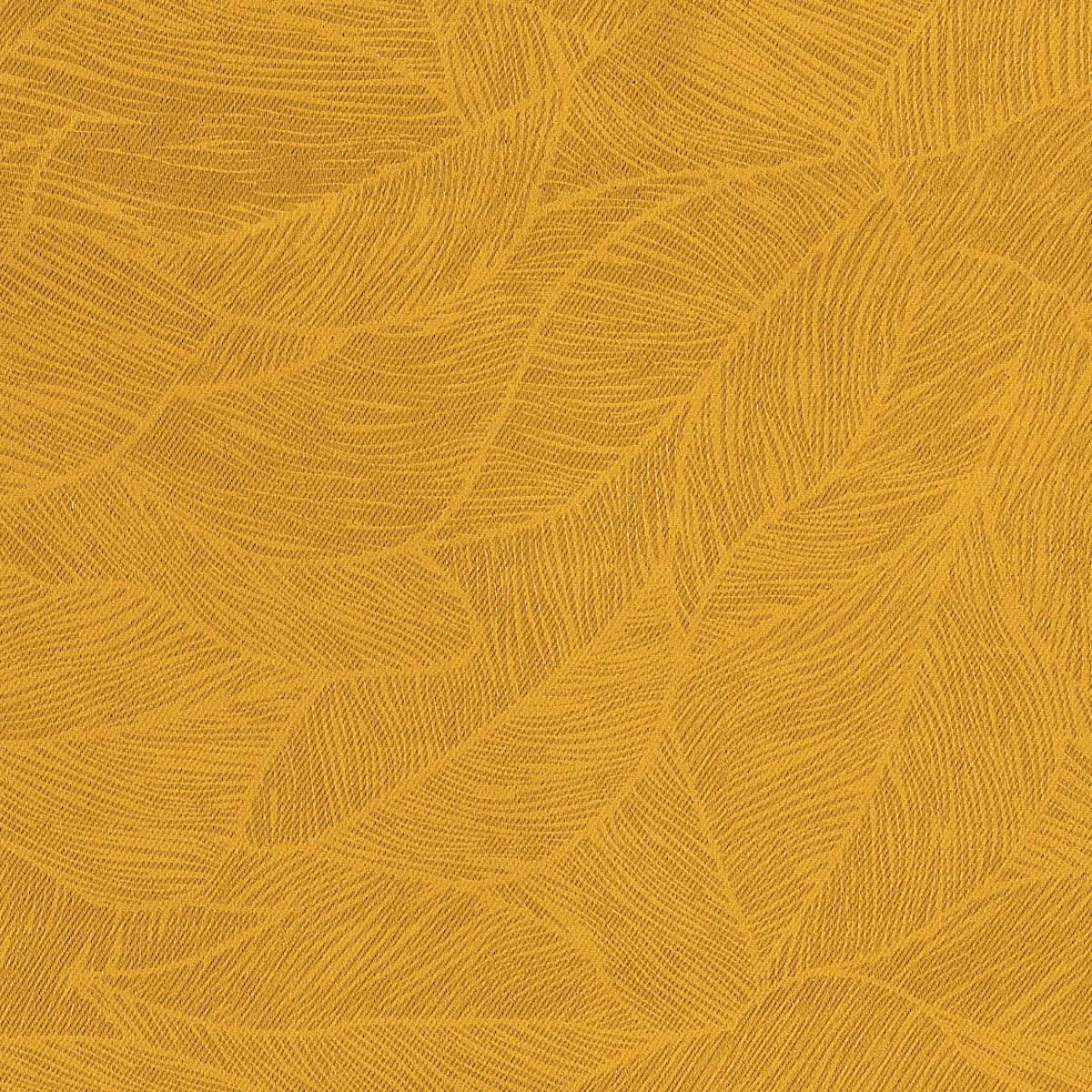 Atmosphera - Rideau occultant "Feuilles" jaune moutarde 140x260cm - Atmosphera Créateur d'intérieur - Imagen 4