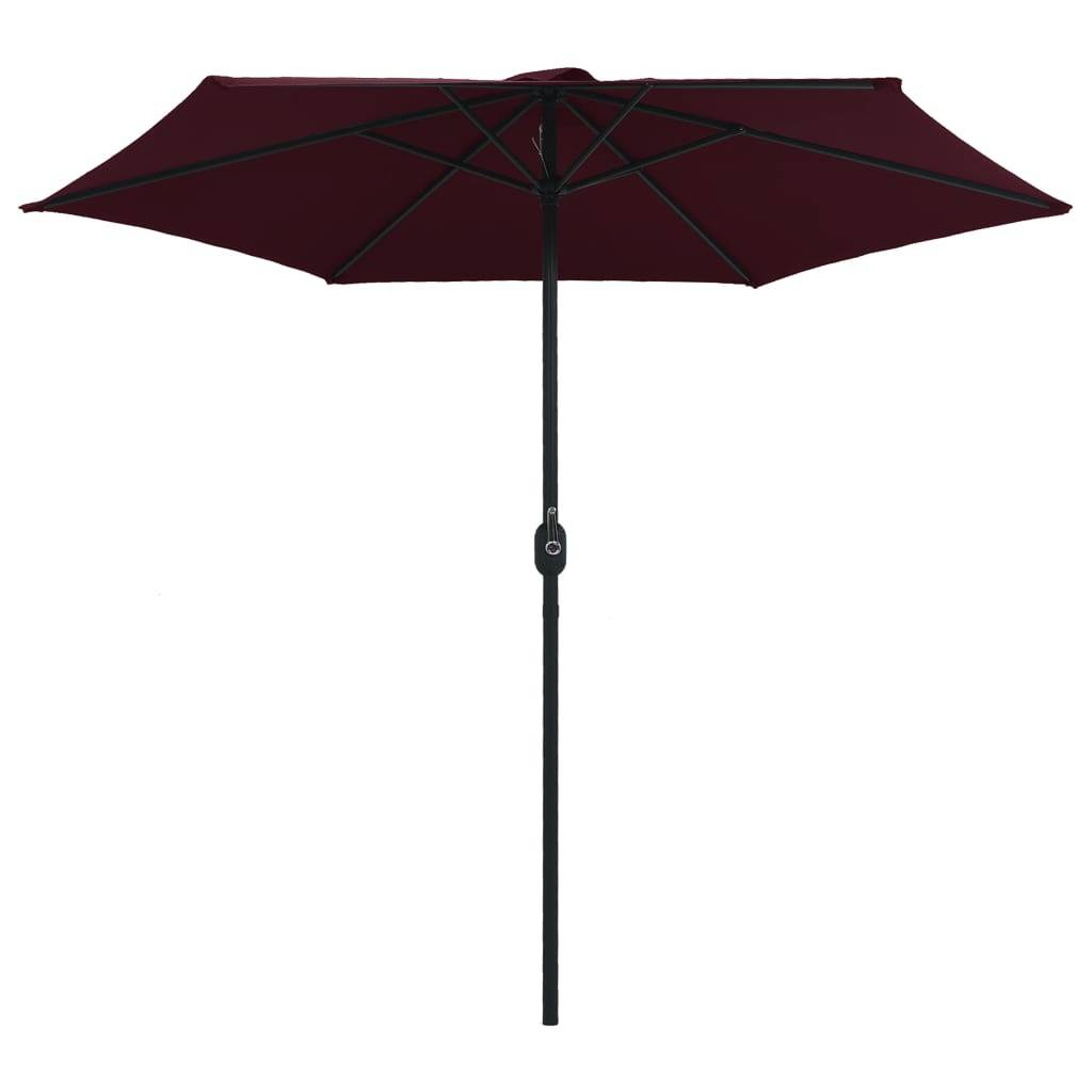 Helloshop26 - Parasol d'extérieur et mât en aluminium 270 x 246 cm bordeaux - Imagen 3