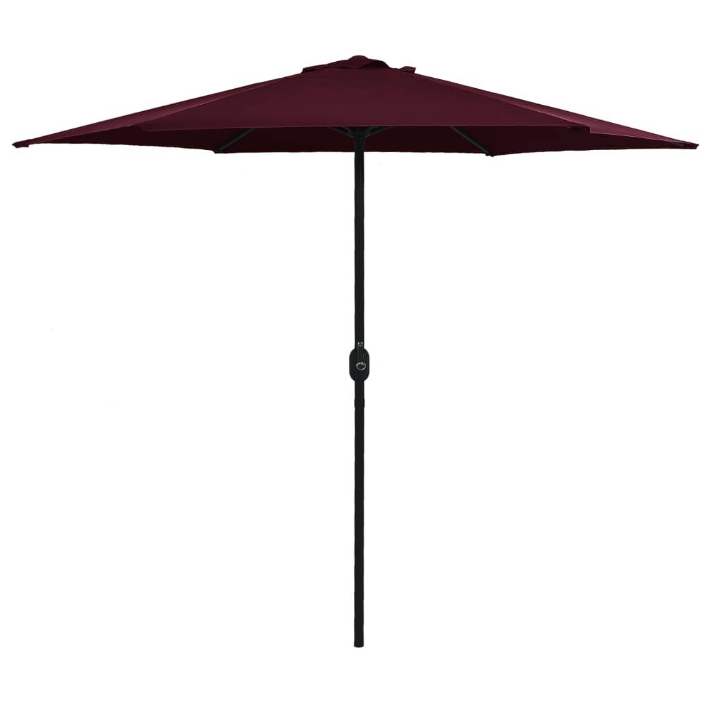 Helloshop26 - Parasol d'extérieur et mât en aluminium 270 x 246 cm bordeaux - Imagen 1