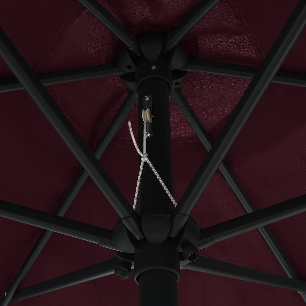 Helloshop26 - Parasol d'extérieur et mât en aluminium 270 x 246 cm bordeaux - Imagen 5