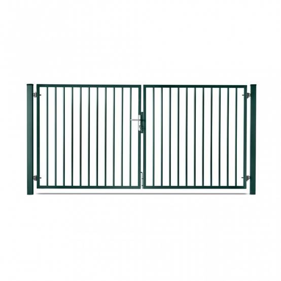 Portail barreaudé acier galvanisé passage 4m00 H 1m75 Vert - Easy Clôture - Image 1