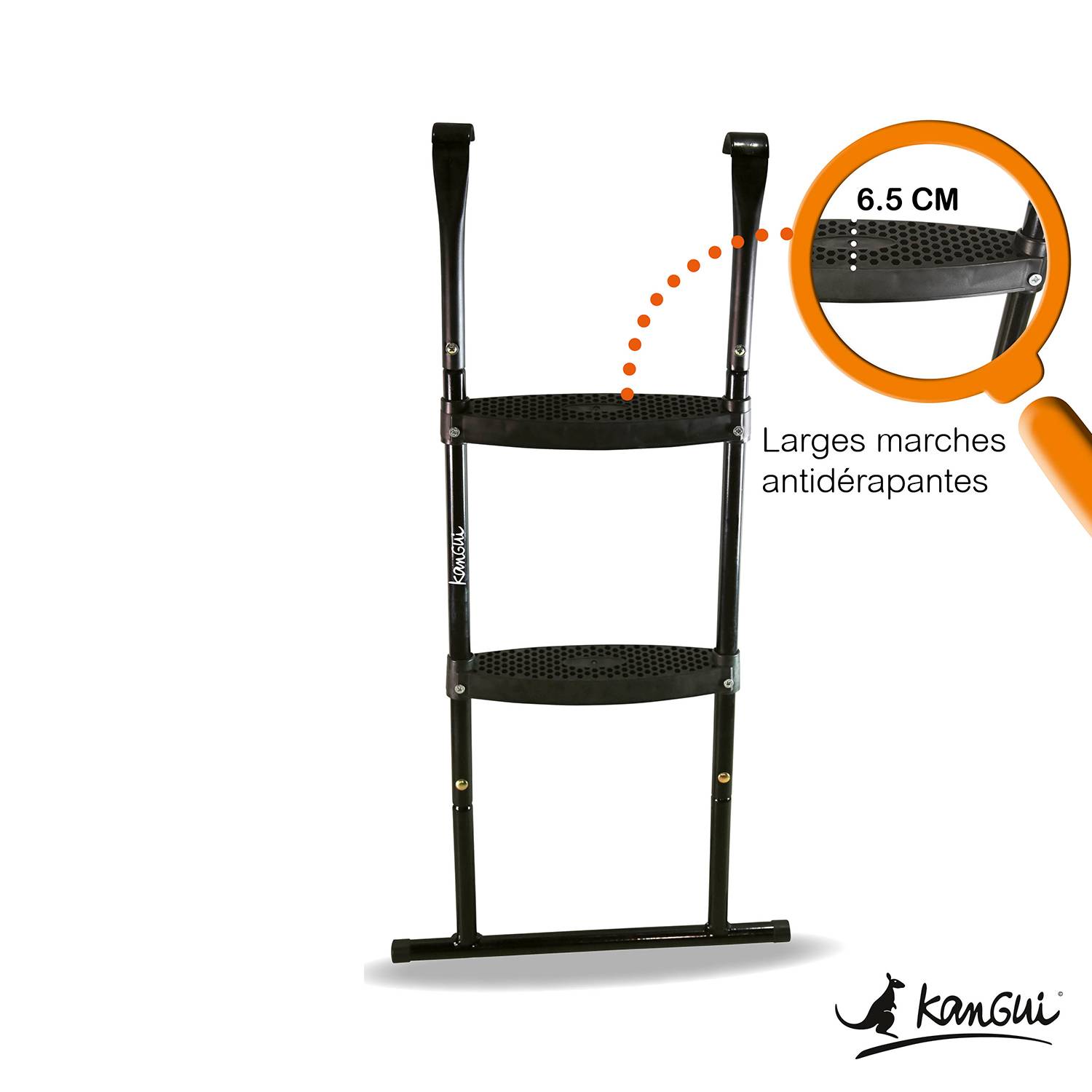 Kangui - Trampoline jardin Ø 250 cm + filet + échelle - JUMPI 250 - Taupe/Vert Kangui - Imagen 5