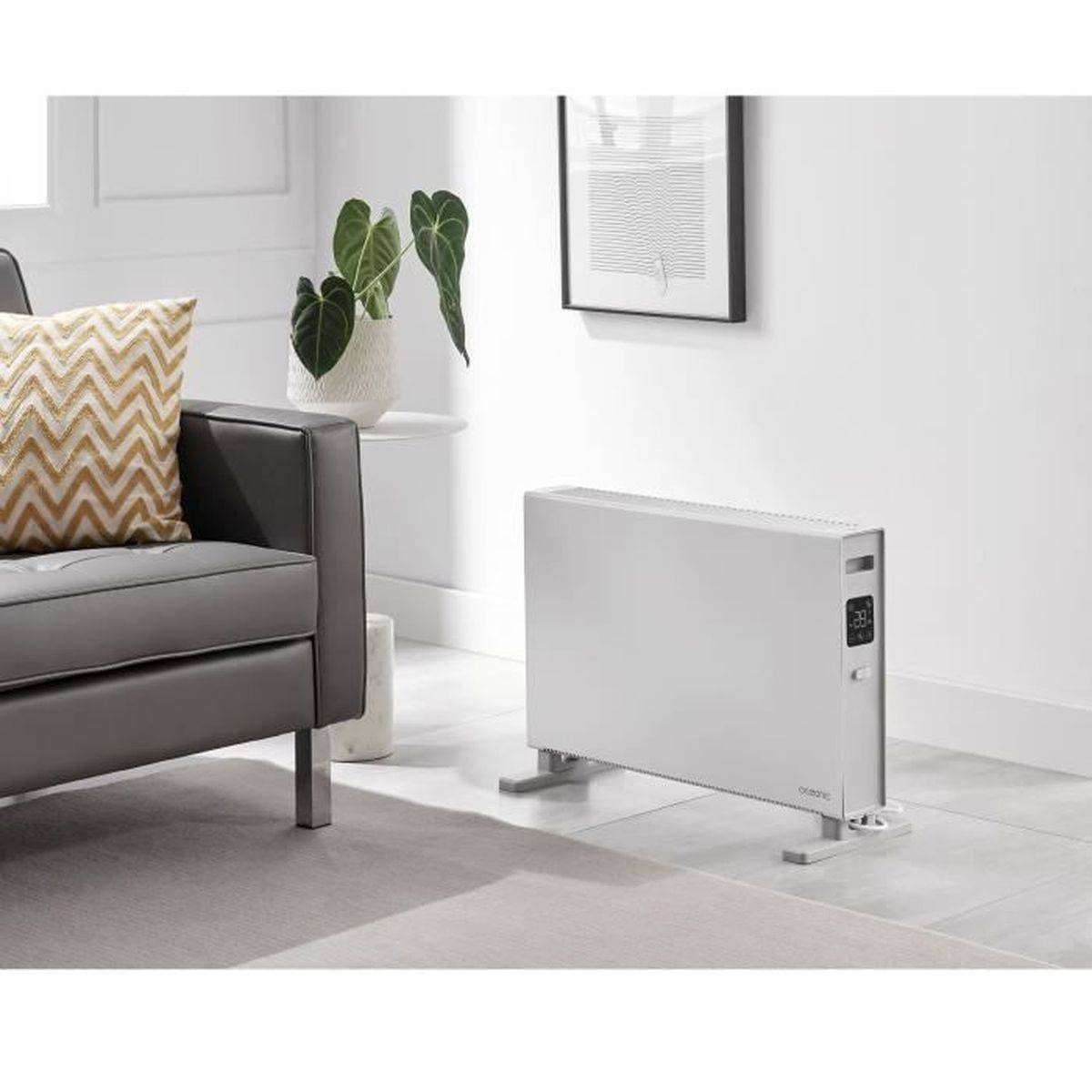 Radiateur convecteur électrique mobile 2000 W, blanc mat, thermostat 10-35 °C - OCEANIC - Image 3