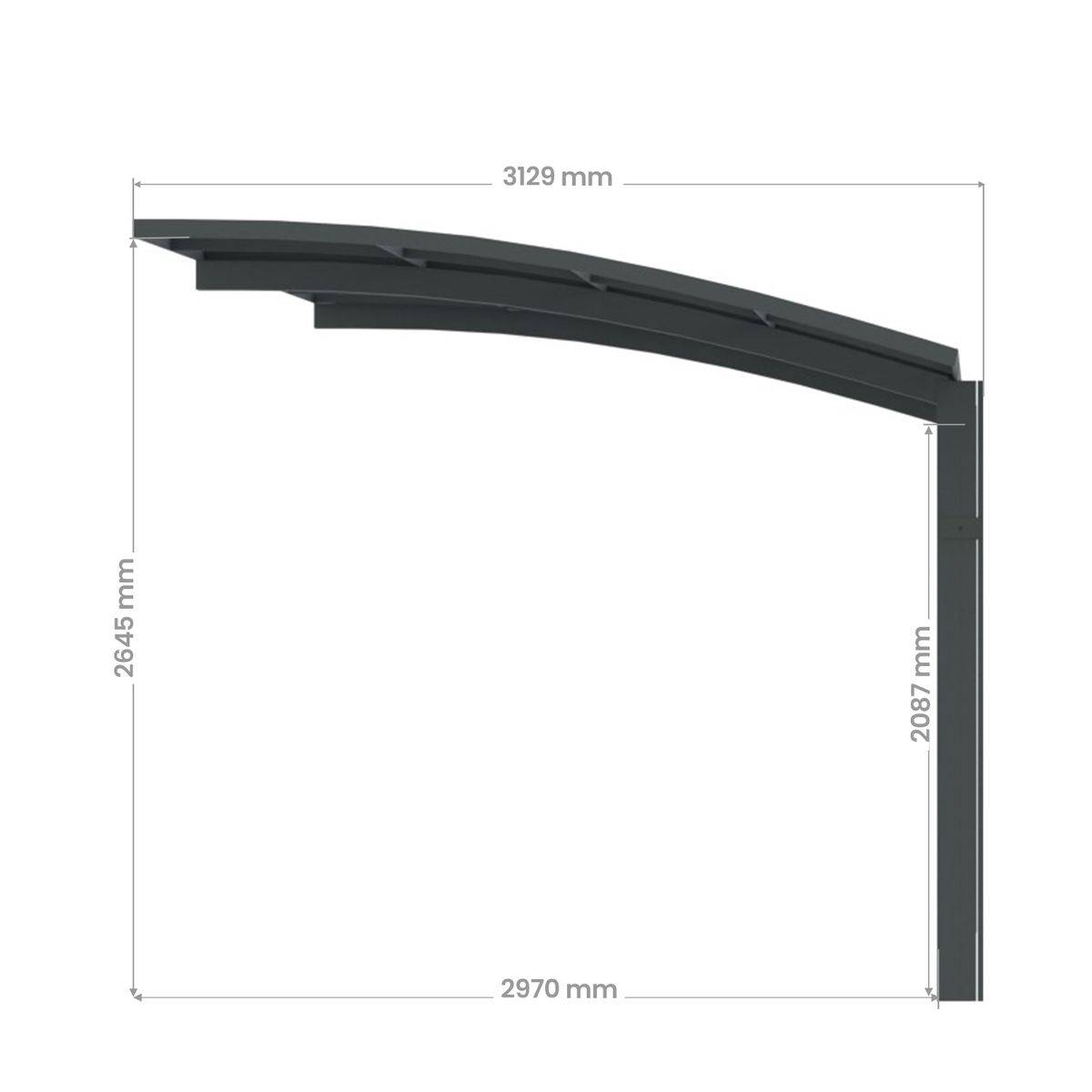 Direct Abris - Carport Aluminium Autoportant BOLTON - 500 x 300 - 1 Voiture - Toiture en Polycarbonate Traite Anti-UV - Image 8