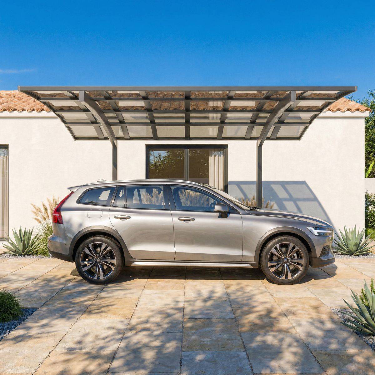 Direct Abris - Carport Aluminium Autoportant BOLTON - 500 x 300 - 1 Voiture - Toiture en Polycarbonate Traite Anti-UV - Image 2
