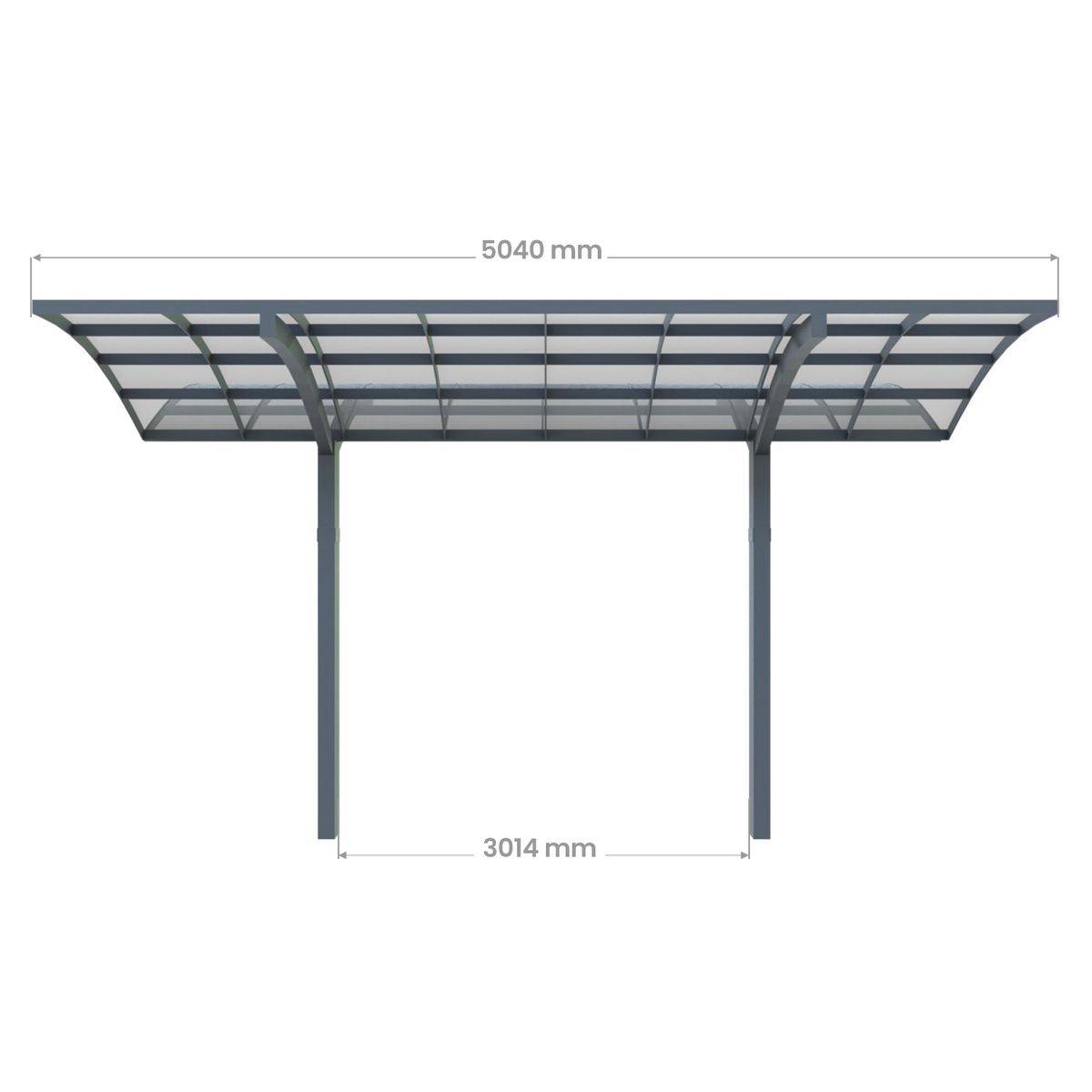 Direct Abris - Carport Aluminium Autoportant BOLTON - 500 x 300 - 1 Voiture - Toiture en Polycarbonate Traite Anti-UV - Image 7