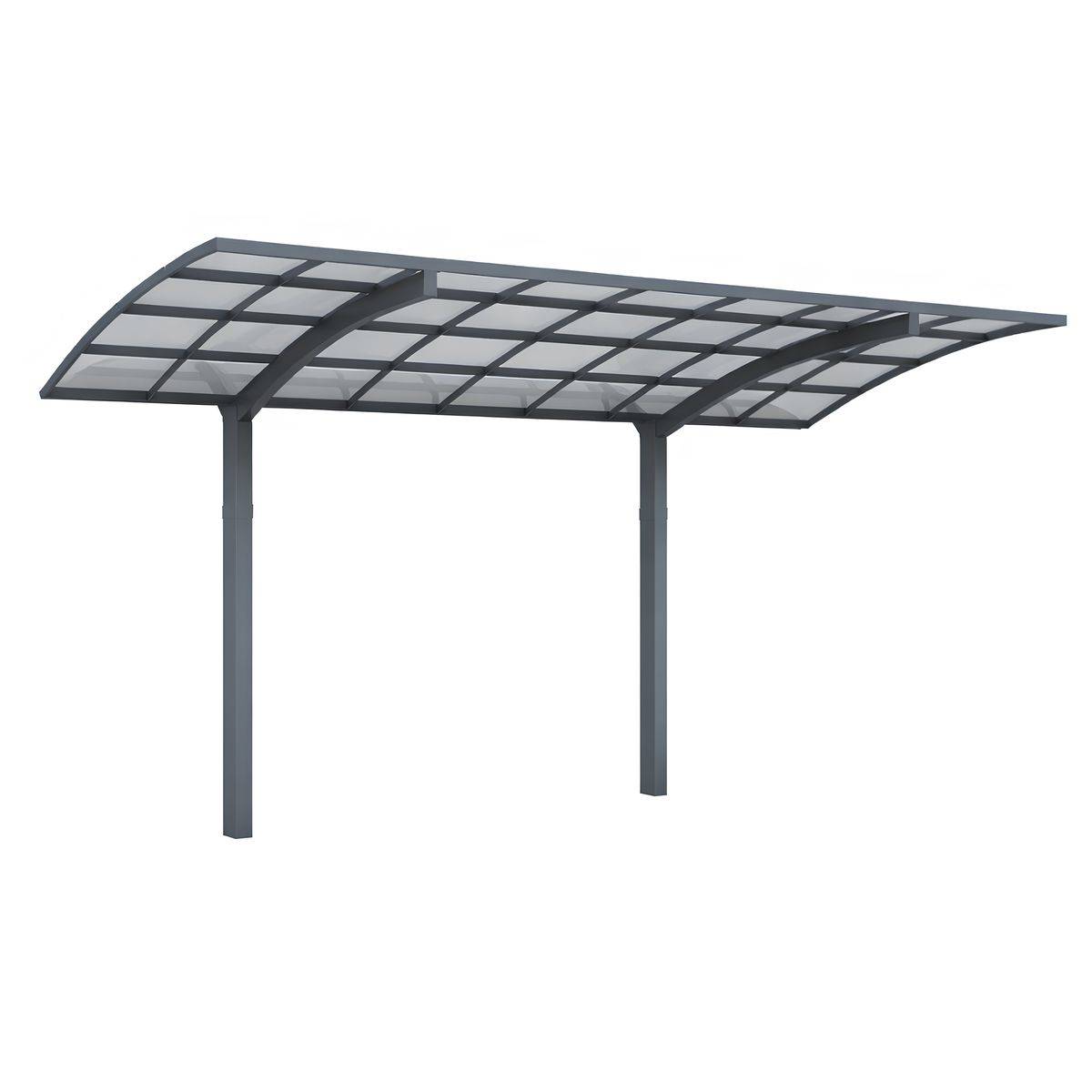 Direct Abris - Carport Aluminium Autoportant BOLTON - 500 x 300 - 1 Voiture - Toiture en Polycarbonate Traite Anti-UV - Image 4