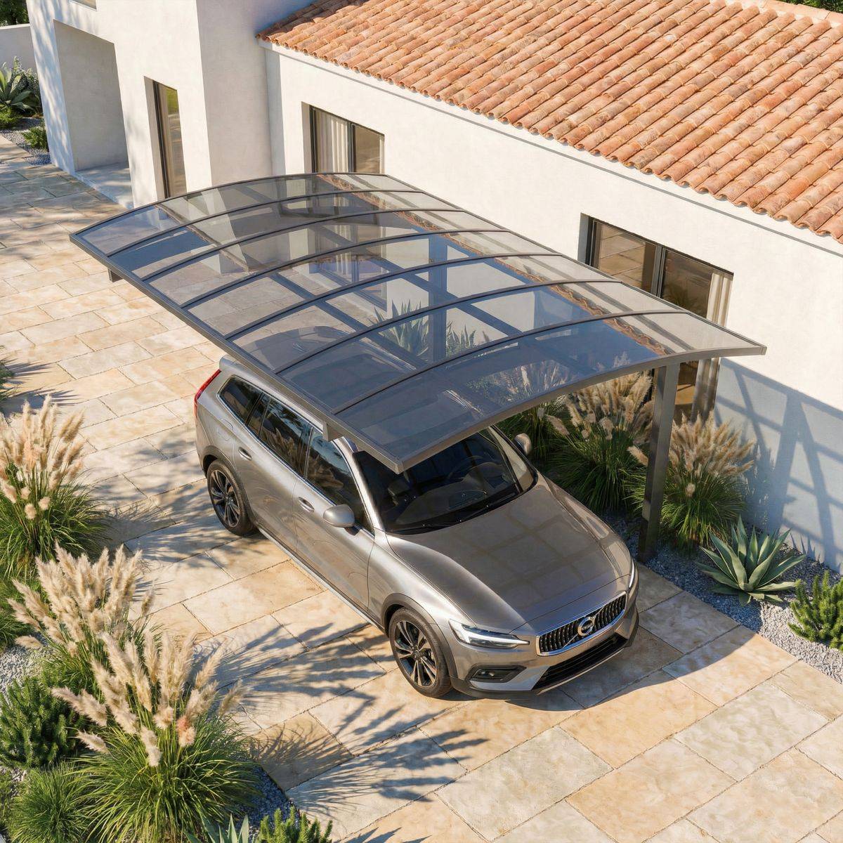 Direct Abris - Carport Aluminium Autoportant BOLTON - 500 x 300 - 1 Voiture - Toiture en Polycarbonate Traite Anti-UV - Image 3