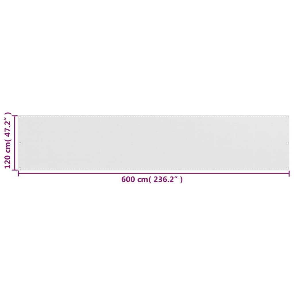 Helloshop26 - Écran de balcon brise pare vue protection confidentialité 120 x 600 cm PEHD blanc - Imagen 5