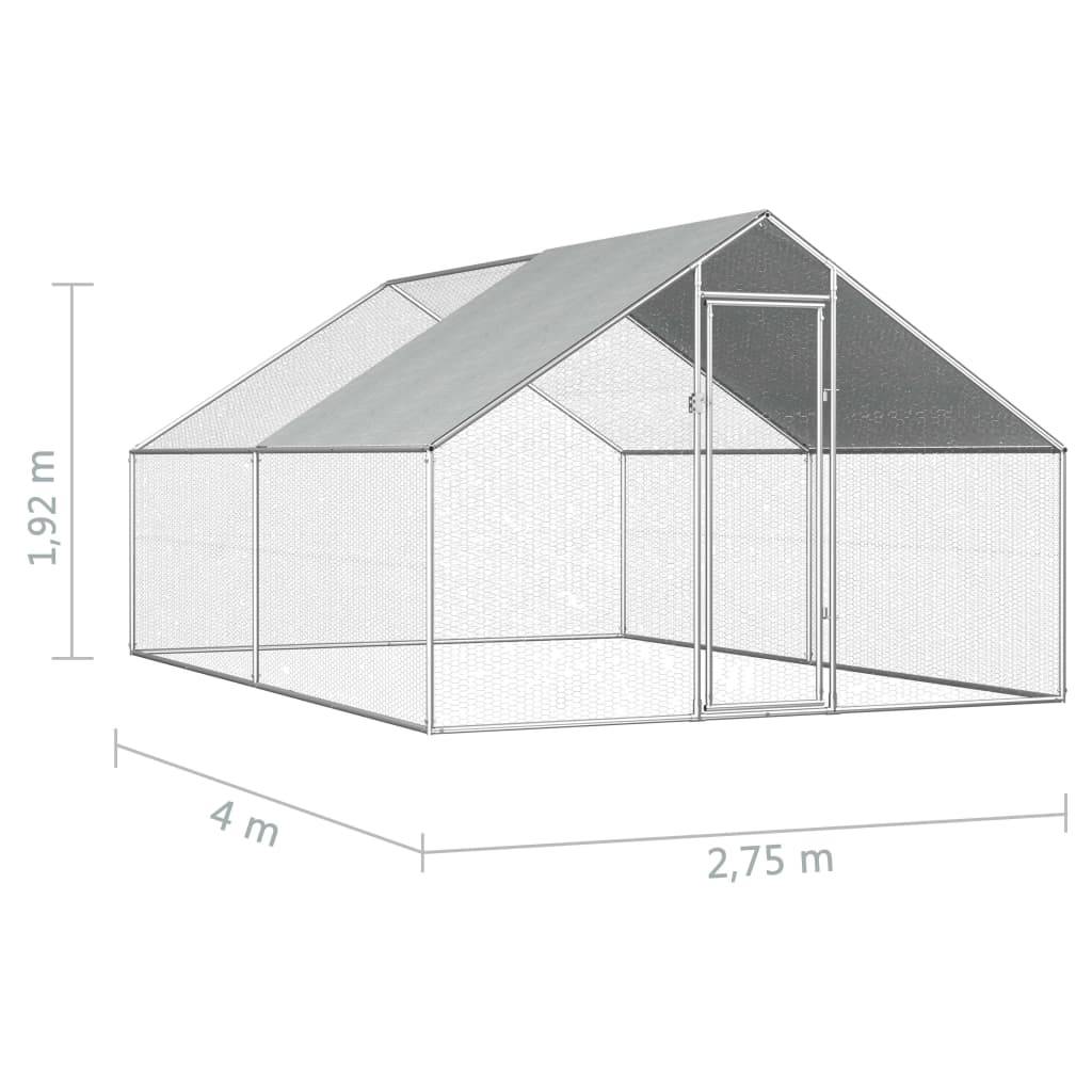 Poulailler d'extérieur 2,75 x 4 x 1,92 m acier galvanisé toit en PE - Image 6