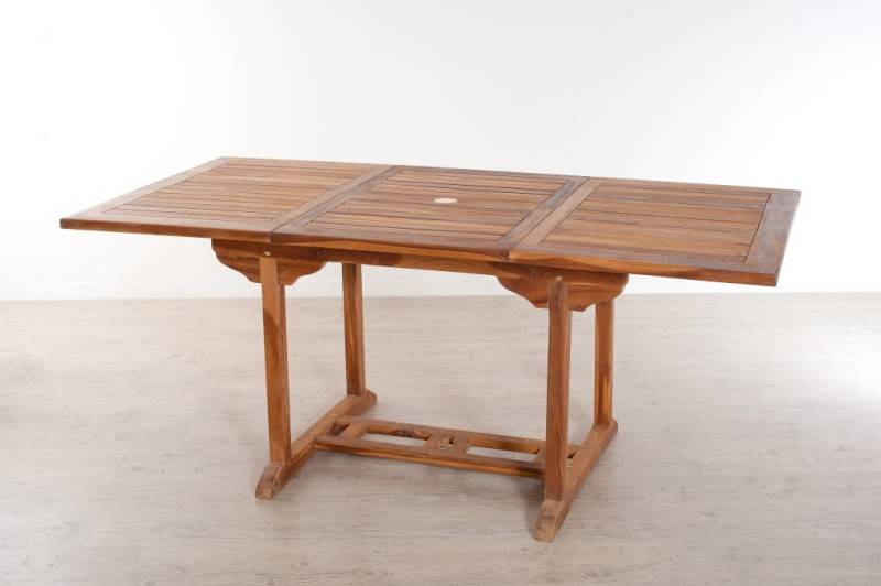 Macabane - MAEVA - Table de jardin 4/6 pers. Rect. Ext. 120/180cm bois Teck huilé - Imagen 3
