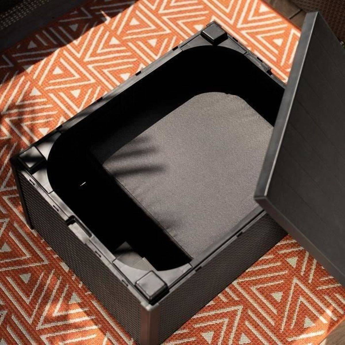 Salon de jardin résine Sanremo 5 places gris graphite - 3 places, 2 fauteuils, table coffre - Allibert by KETER - Image 3