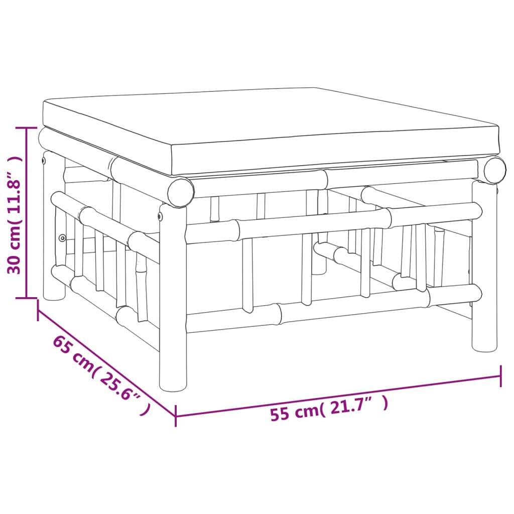 Ensemble Canapé Jardin Bambou 3 pcs Coussins Crème Modulaire – ComfortXL Outdoor Living - Image 9