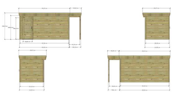 ABRI DE JARDIN bois autoclave 27mm - 5,34x2,14m / 11m2 - Bac acier - Abri Français - Image 4