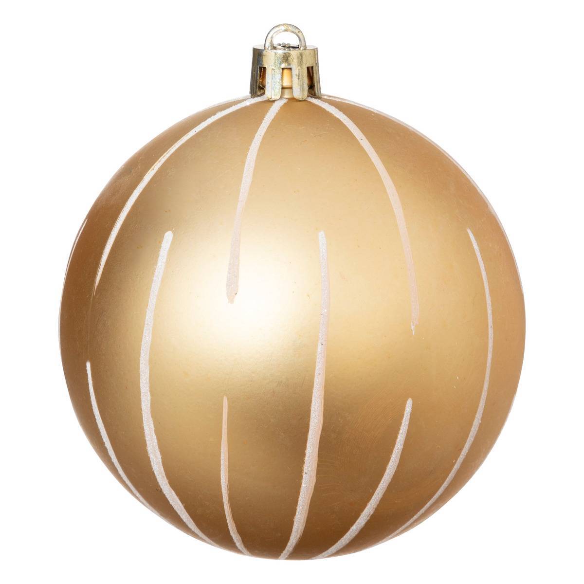 Fééric Lights & Christmas - Boules de Noël "Colorama de Noël" lot de 8 en plastique D8cm doré blanc - Atmosphera Créateur d'intérieur - Imagen 3