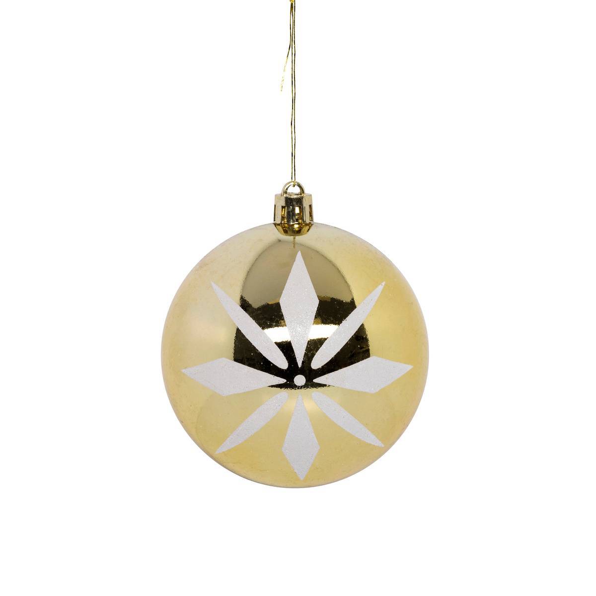 Fééric Lights & Christmas - Boules de Noël "Colorama de Noël" lot de 8 en plastique D8cm doré blanc - Atmosphera Créateur d'intérieur - Imagen 4