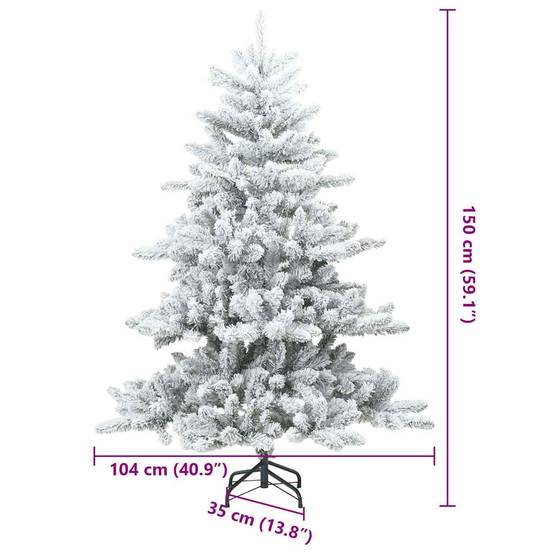 ComfortXL - Sapin de Noël Artificiel Blanc Effet Neige PVC pour Fêtes Intérieur 150 cm – ComfortXL Outdoor Living - Image 9