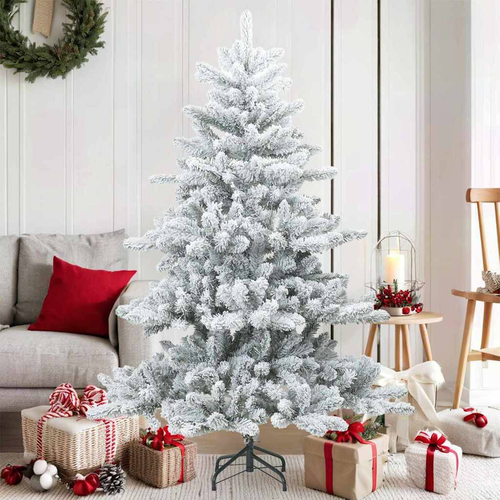 ComfortXL - Sapin de Noël Artificiel Blanc Effet Neige PVC pour Fêtes Intérieur 150 cm – ComfortXL Outdoor Living - Image 1