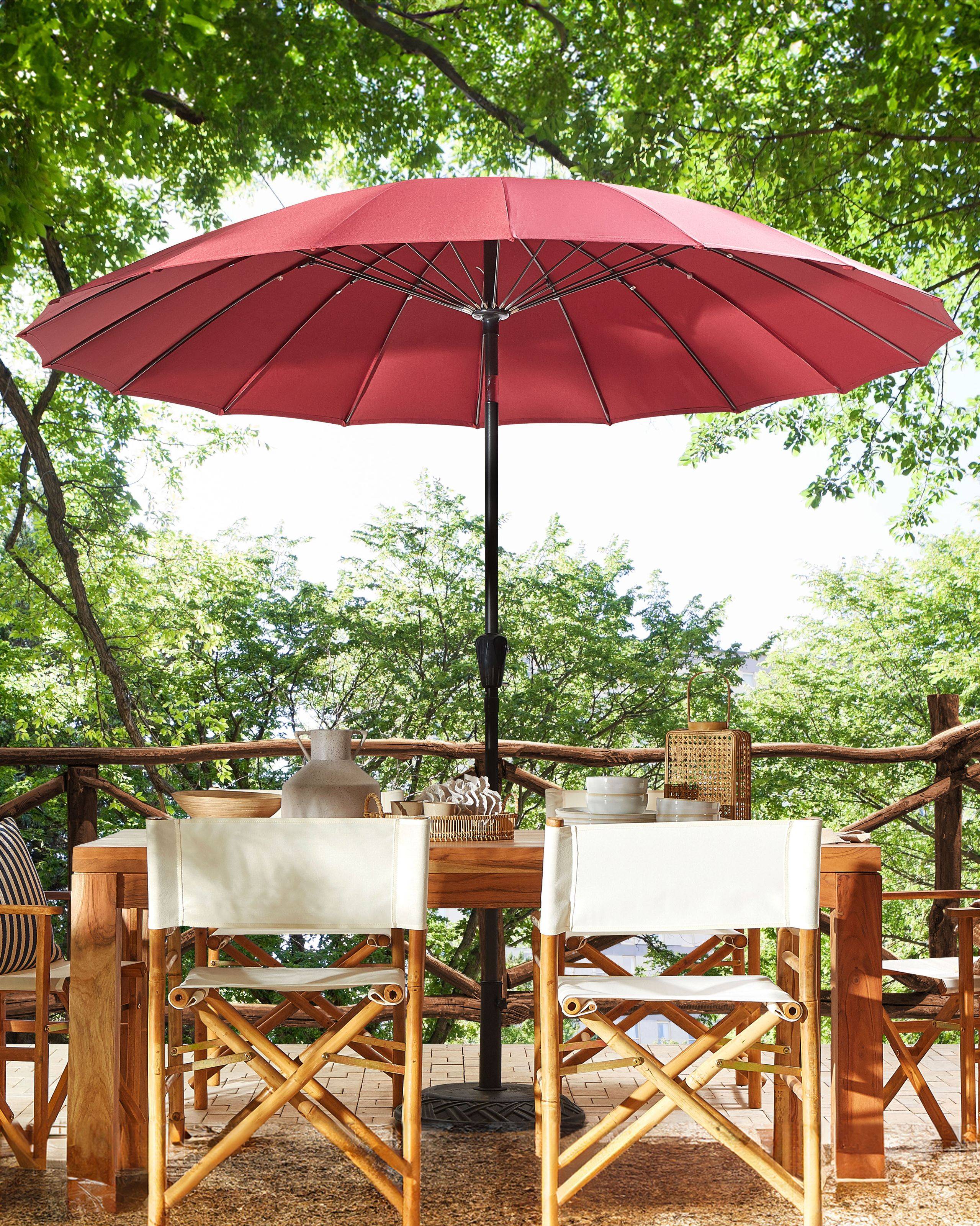 Beliani - Parasol droit Tissu Rouge foncé BAIA - Beliani - Imagen 1