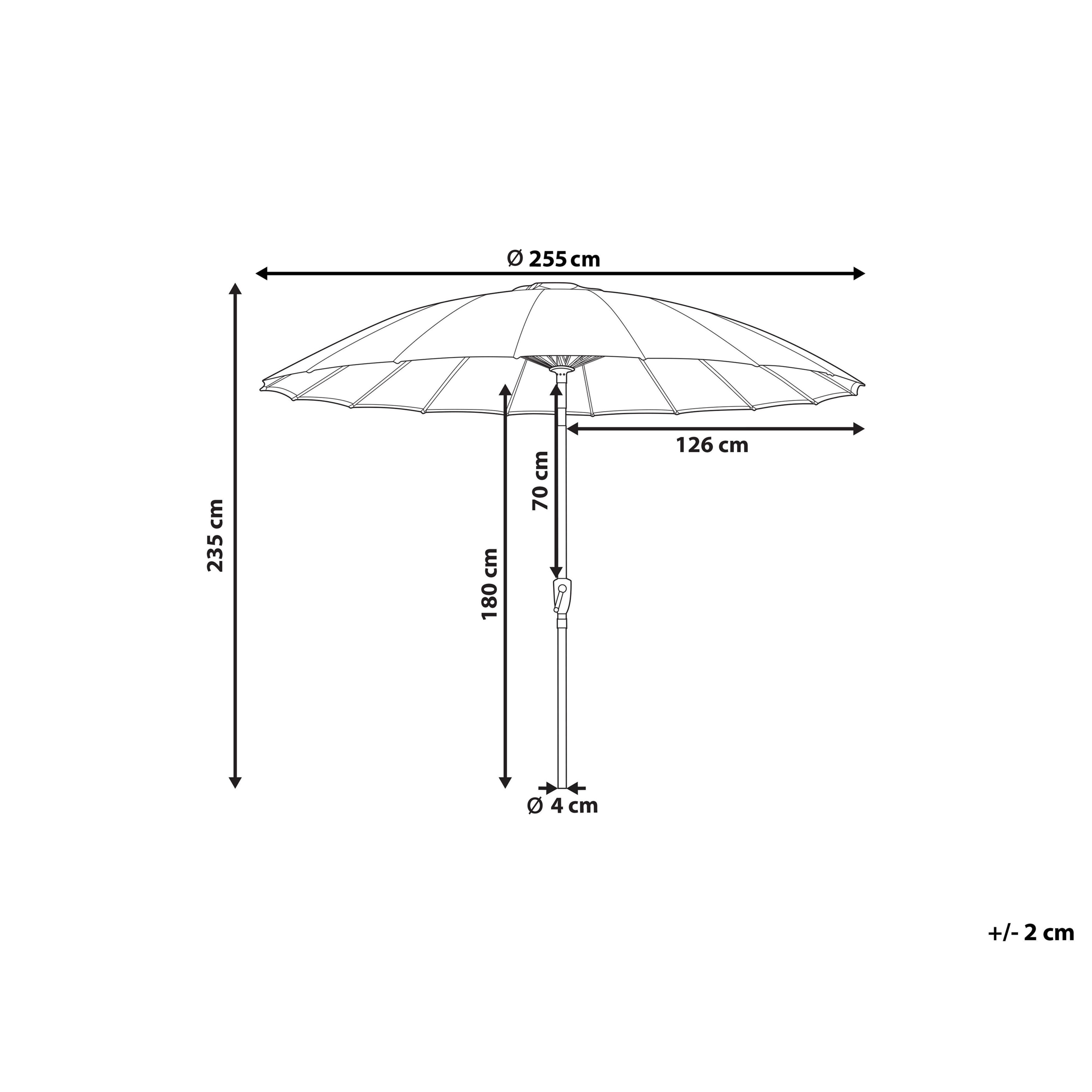Beliani - Parasol droit Tissu Rouge foncé BAIA - Beliani - Imagen 3