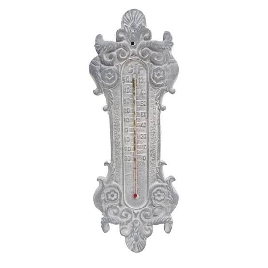 ° Thermomètre mural en fonte grise 37 x 13 cm Chemin de campagne - Image 1
