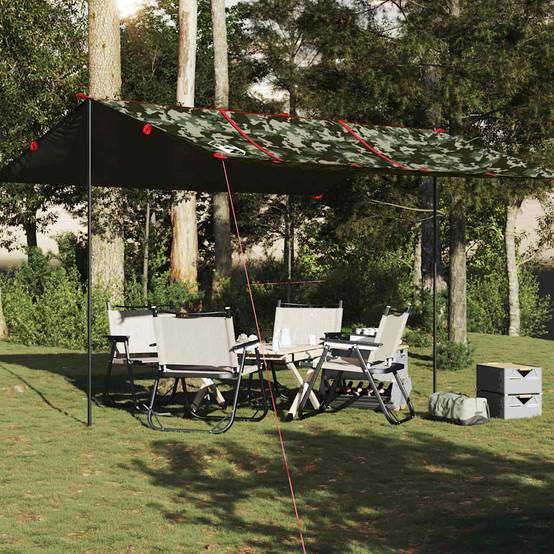 ComfortXL - Grand Tarp de Survie Camouflage Polyester Imperméable Bâche de Sol pour Abri Bushcraft 451x420 cm – ComfortXL Outdoor Living - Image 1