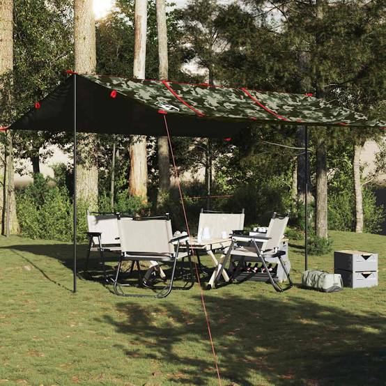 ComfortXL - Grand Tarp de Survie Camouflage Polyester Imperméable Bâche de Sol pour Abri Bushcraft 451x420 cm – ComfortXL Outdoor Living - Image 3
