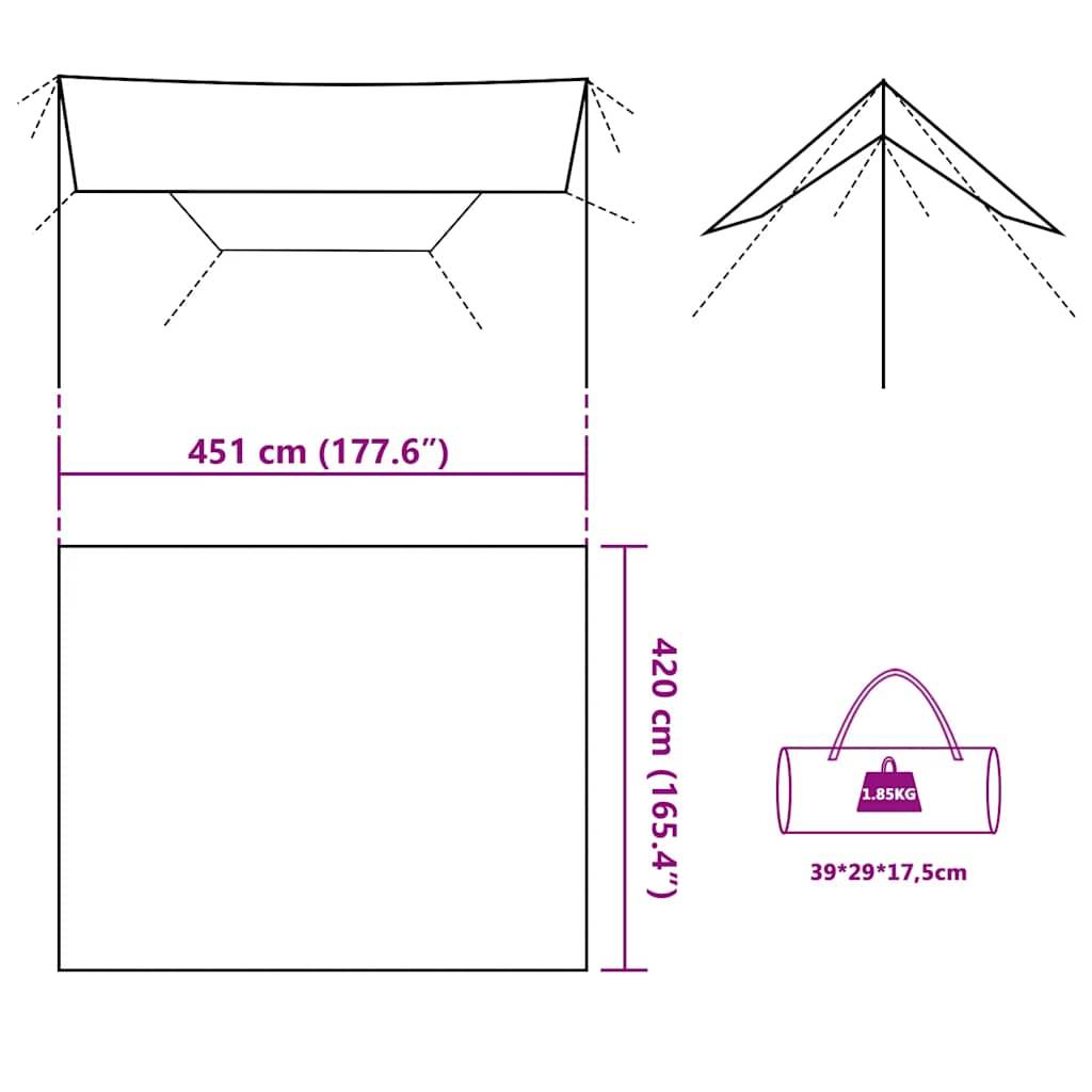 ComfortXL - Grand Tarp de Survie Camouflage Polyester Imperméable Bâche de Sol pour Abri Bushcraft 451x420 cm – ComfortXL Outdoor Living - Image 6