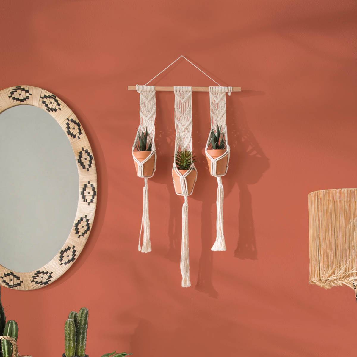 Atmosphera - Lot de 3 plantes suspendues "Hacienda" blanc ivoire H75.cm - Atmosphera Créateur d'intérieur - Imagen 1