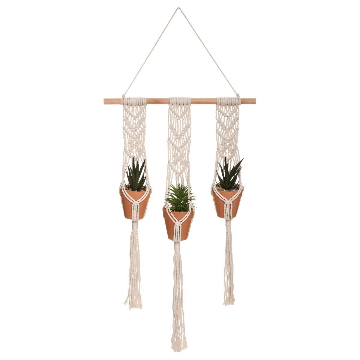 Atmosphera - Lot de 3 plantes suspendues "Hacienda" blanc ivoire H75.cm - Atmosphera Créateur d'intérieur - Imagen 2
