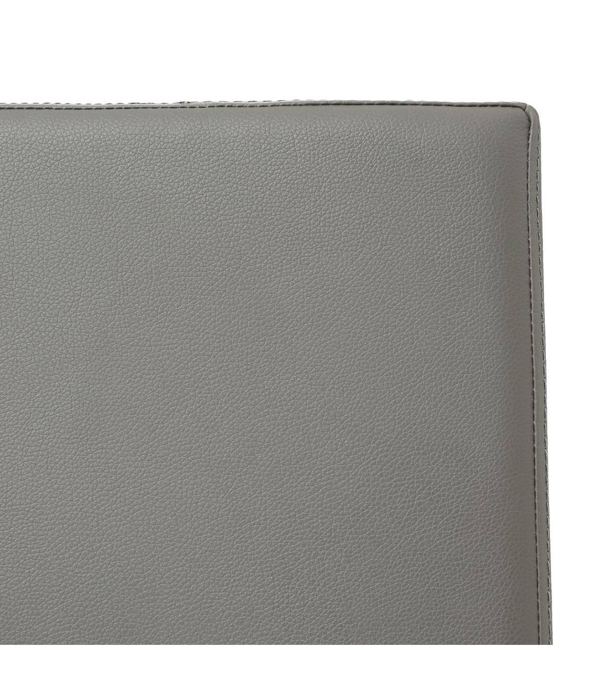 2 en 1 Pouf pliant et coffre de rangement Vinyle Gris 38 x H 37.5 cm - Imagen 2