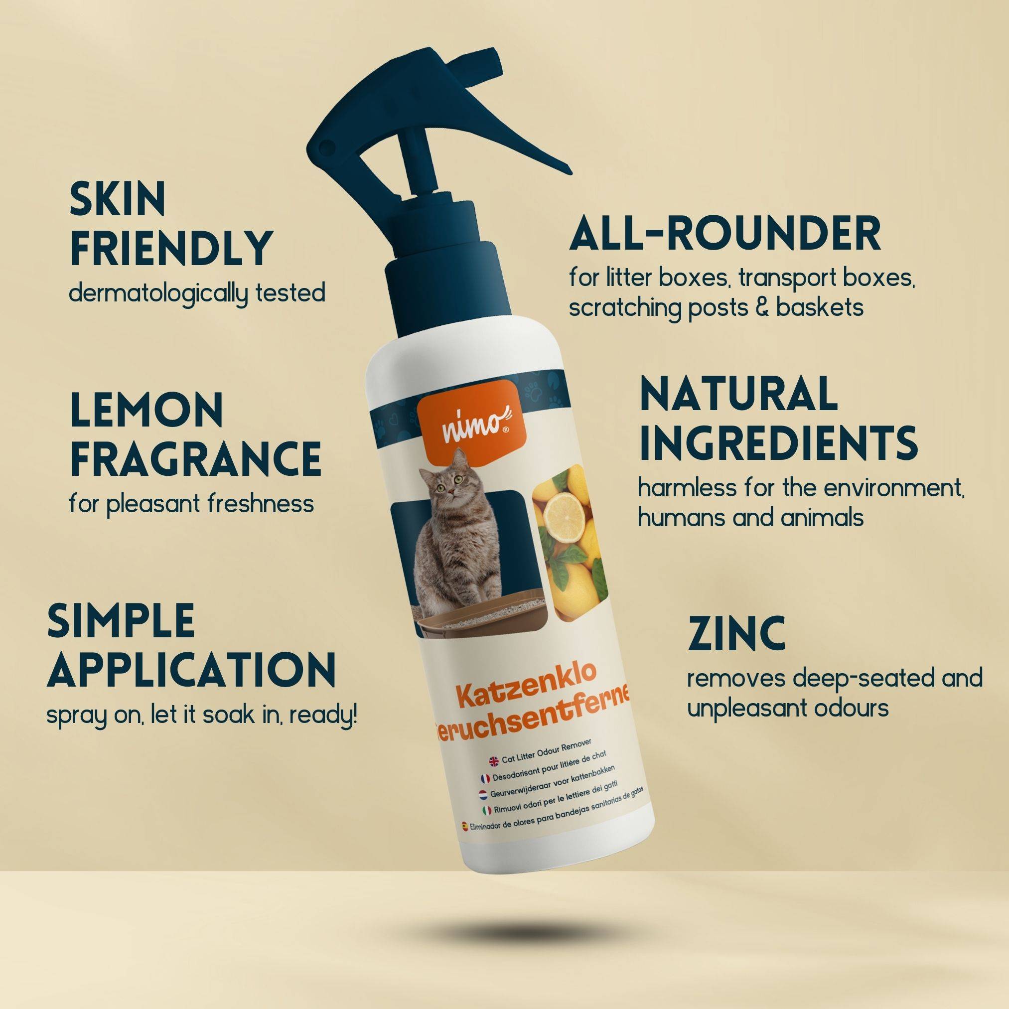 Éliminateur d'odeurs pour litière – spray neutralisant contre les odeurs et l'urine (5 l) | nimo - Image 3