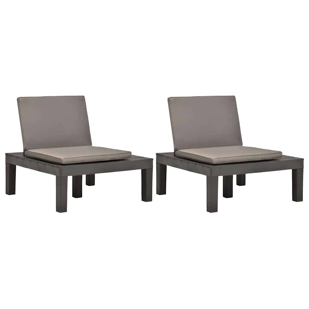 Prolenta Premium - Chaises de jardin plastique anthracite 78 x 78 x 70 cm - Prolenta premium p3121.7 - Image 1