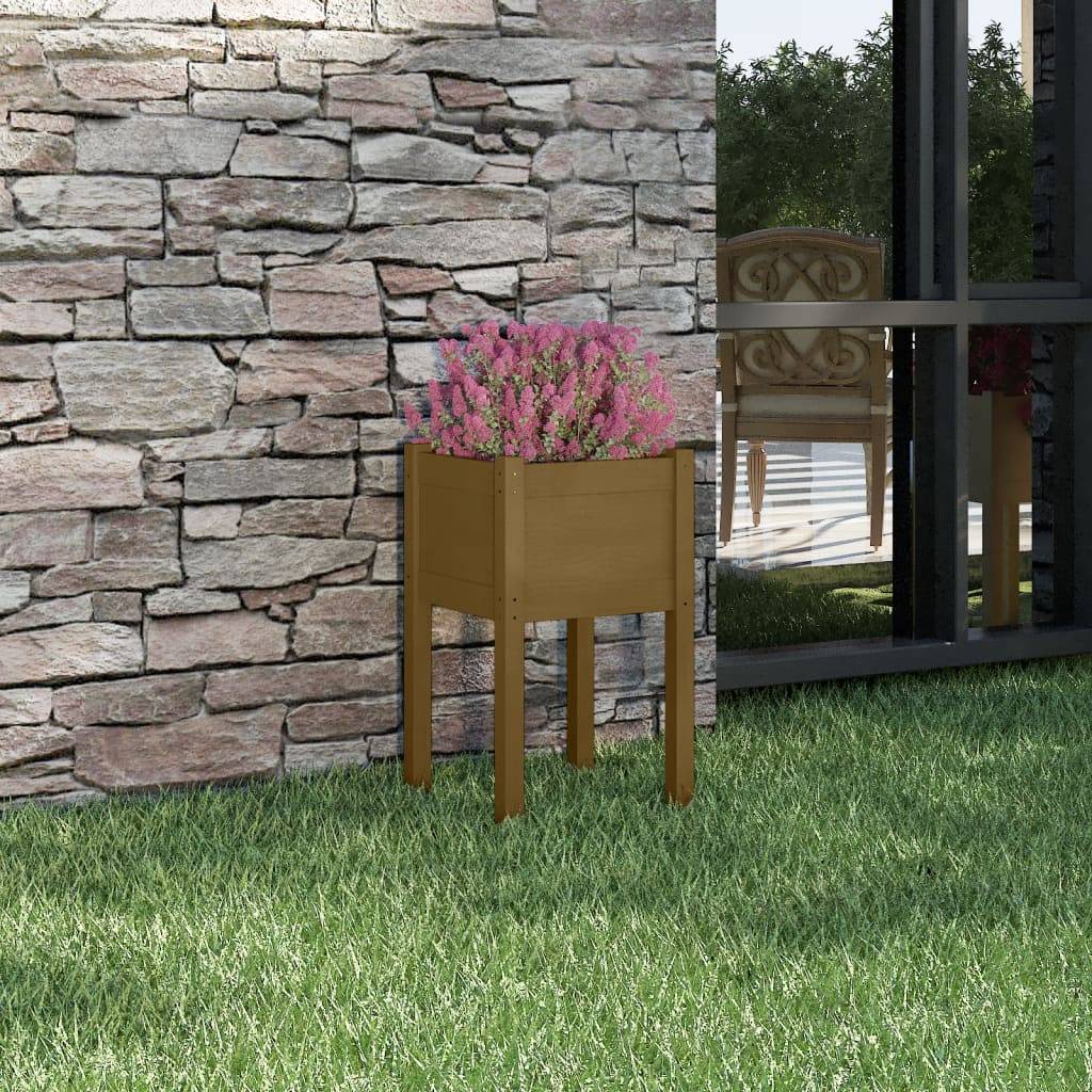 Vidaxl - Jardinière d'extérieur Marron miel 40x40x70 cm Pin massif vidaXL 810795 - Image 1