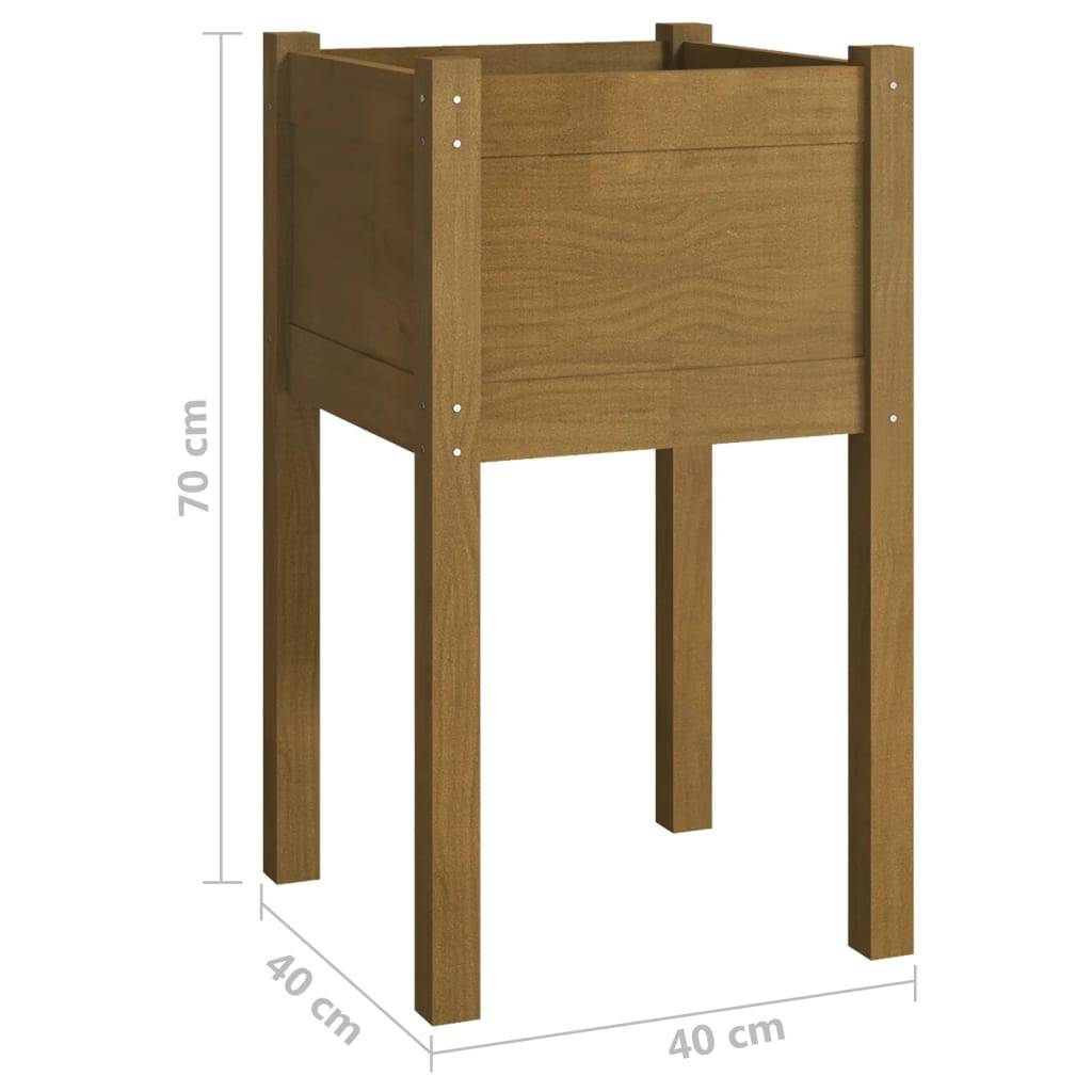 Vidaxl - Jardinière d'extérieur Marron miel 40x40x70 cm Pin massif vidaXL 810795 - Image 3