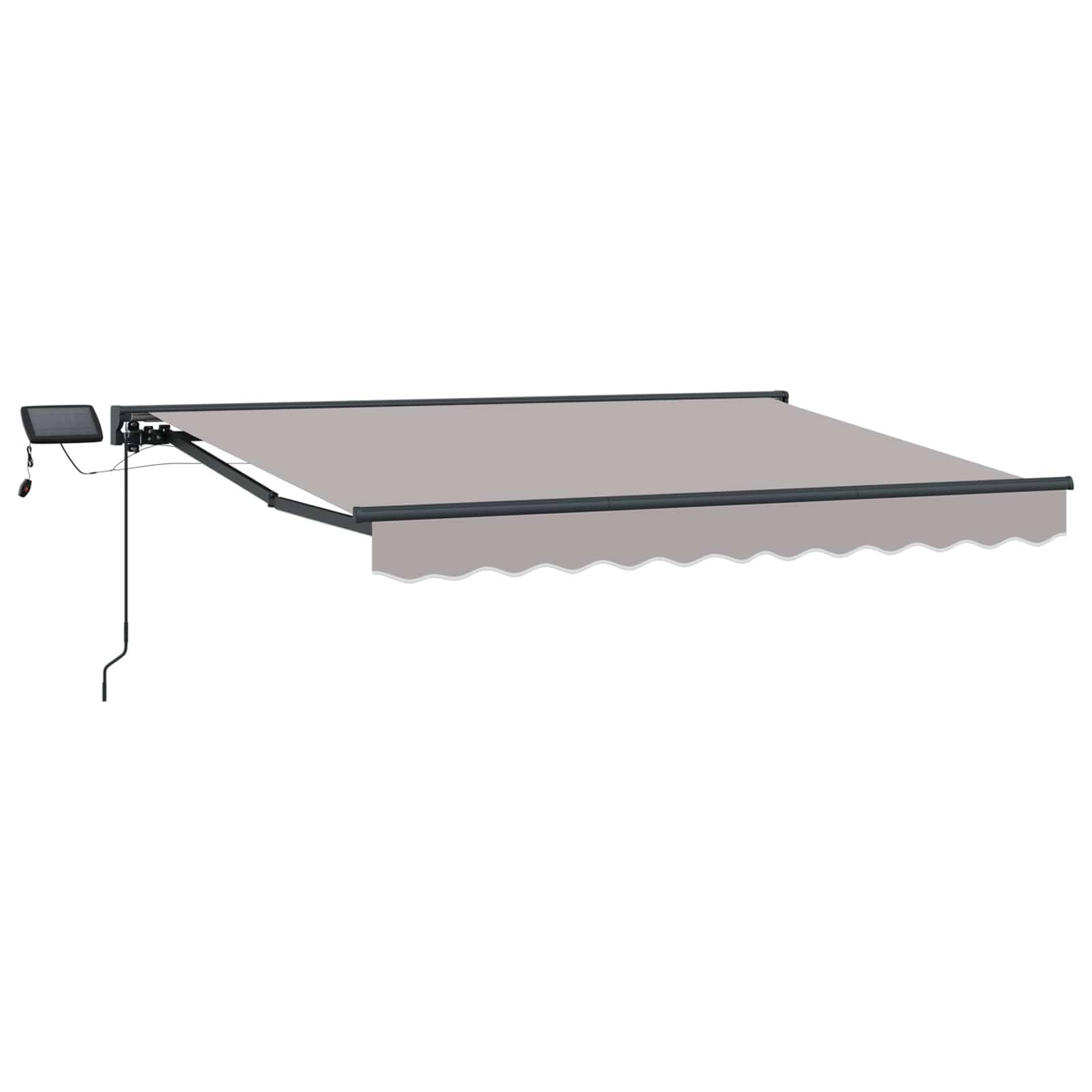 ComfortXL - Store banne manuel LED alu terrasse jardin protection solaire 3x2,5m toile gris clair - ComfortXL Outdoor Living - Image 2