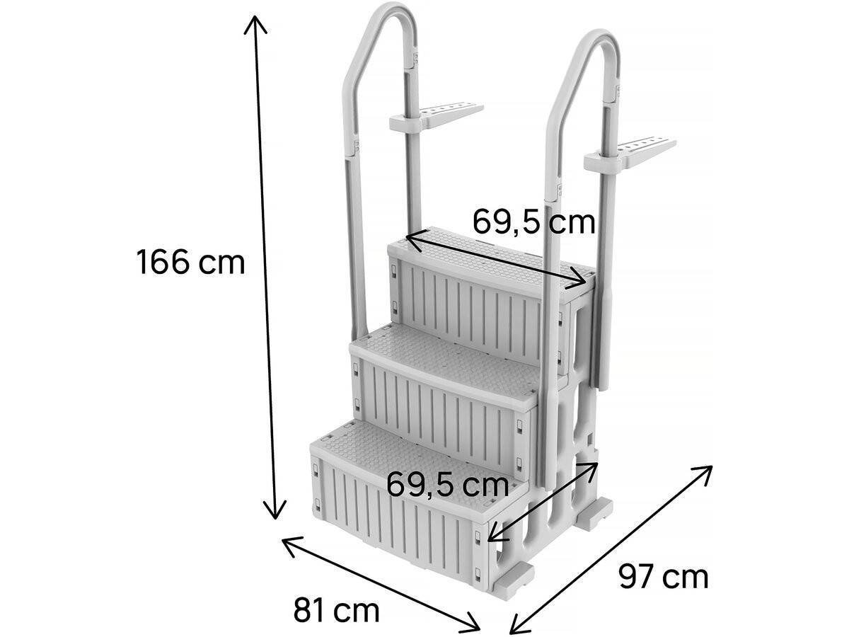 Habitat Et Jardin - Escalier Simple De Piscine "nathan" - 3 Marches - En Plastique -habitat Et Jardin - Image 3
