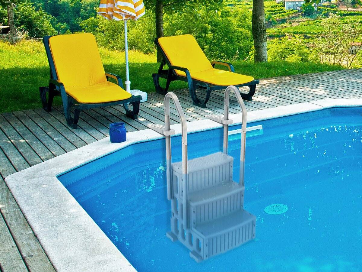 Habitat Et Jardin - Escalier Simple De Piscine "nathan" - 3 Marches - En Plastique -habitat Et Jardin - Image 2
