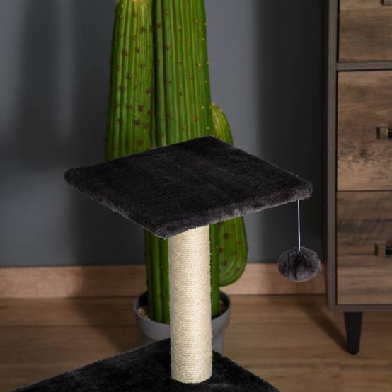 Arbre à chat sisal et peluche gris 40 x 35 x 72 cm - PANGIVO - Image 10