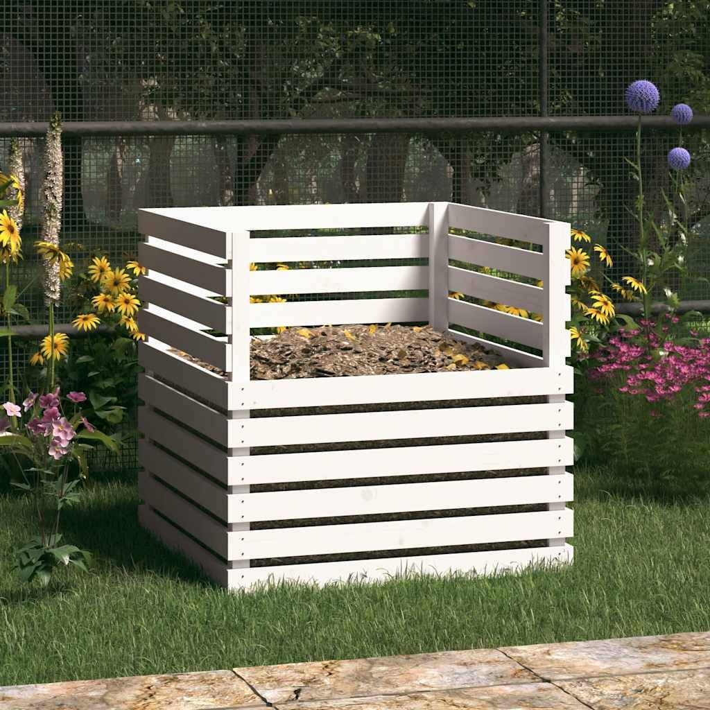 PANGIVO - Composteur bois de pin blanc 80 x 80 x 78 cm - PANGIVO