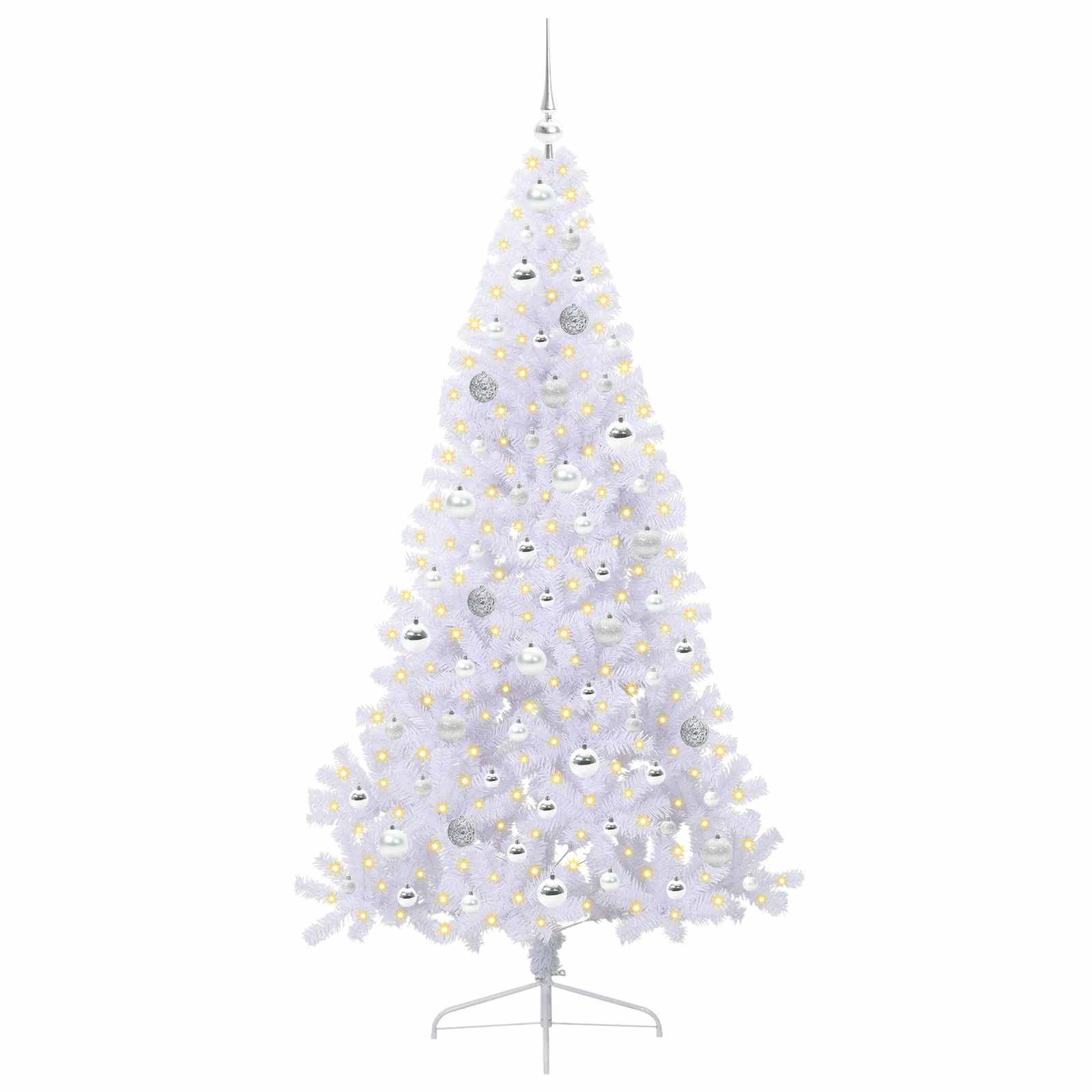 Vidaxl - Sapin de Noël artificiel avec 300 LED Blanc 180 cm PVC et Acier vidaXL 3426817 - Image 4